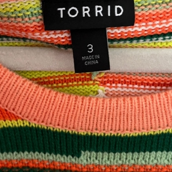 Torrid Orange Yellow Green Crochet Sleeveless Cotton Blend Midi Dress 3X NWT - Picture 5 of 6